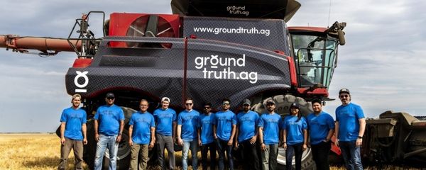 The Ground Truth Ag field trial team on a farm near Holdfast, Saskatchewan in August 2022.